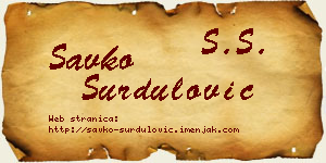 Savko Surdulović vizit kartica